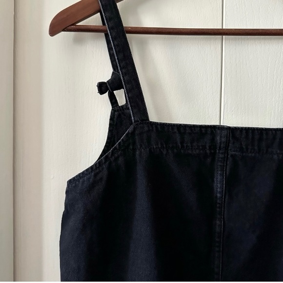 MNG by Mango Black Denim Overall Dress Size Small - Picture 5 of 10